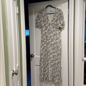 Madewell Floral Maxi Dress with Short Sleeves